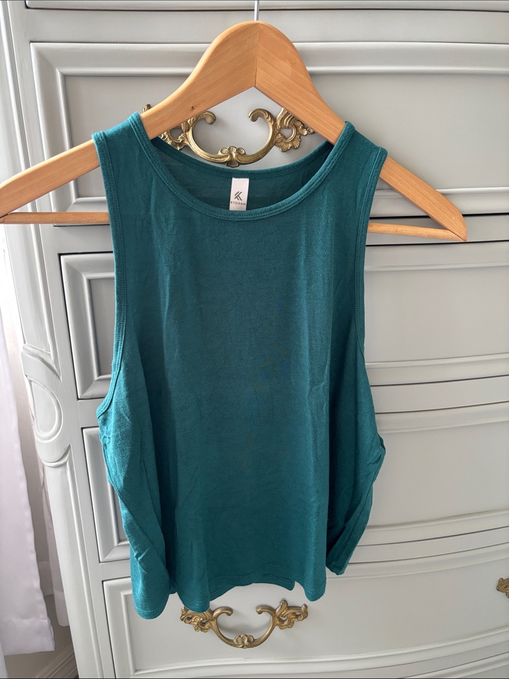 KYODAN Cropped Loose Fit Tank Teal Green Women’s Small Lightweight Soft